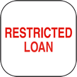 QLS Pre-Printed Sticky Label - "Restricted Loan" 
