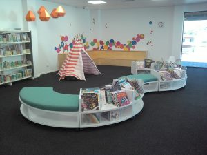 Lowood Library Display Bench and Easy Readers
