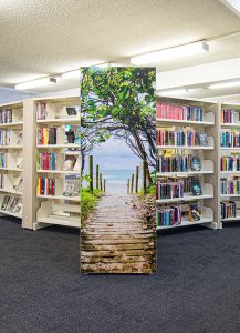 Maroochydore Library Shelving and Printed End Panel
