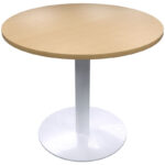 Disc Table Brushed Frame, Beech Top
