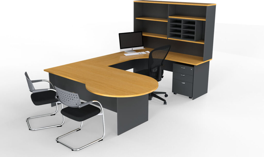 P End Desk with Classic Office Workstation