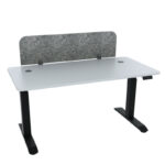 primo height adjustable desk white top black frame with hype screen