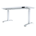 primo white height adjustable desk front view