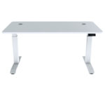 primo white height adjustable desk front view