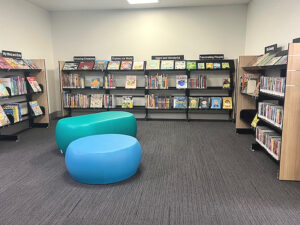 bureligh heads gold coast library fitout shelving and ottomans