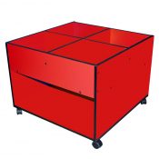 Red Easy Reading Box 4 Compartment with Shelf