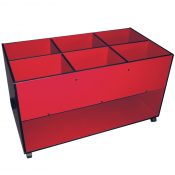 Red Easy Reading Box 6 Compartment with Shelf