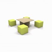 Square Ottomans and Table