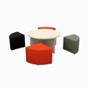 Triangle Ottomans and Table